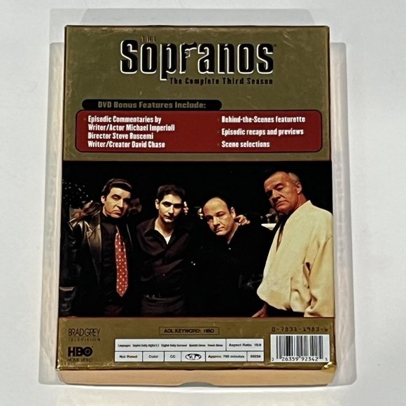 Vintage 2001 Boxed DVD Set The Sopranos HBO Complete 3rd Season 4 Disk Tested - Picture 2 of 14